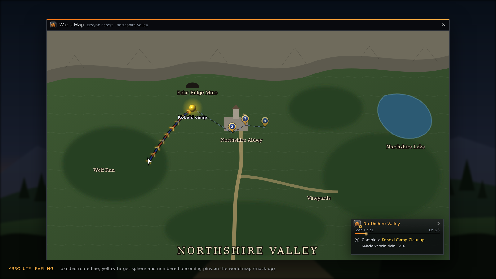 Absolute Leveling drawing a route across the world map